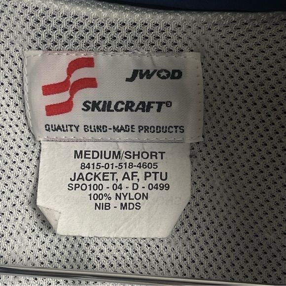 Skilcraft JWOD US Air Force Medium Windbreaker Rain Jacket Hooded Zip Workout - Picture 8 of 10